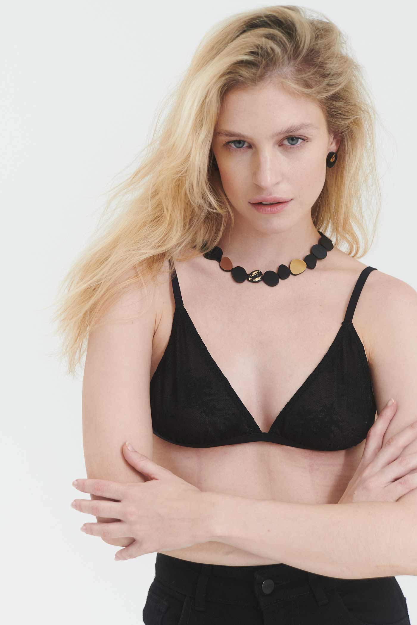 Collar Organic Reflections - Negro/Oro