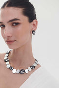 Collar Organic Reflections Redondo - Plata/Negro