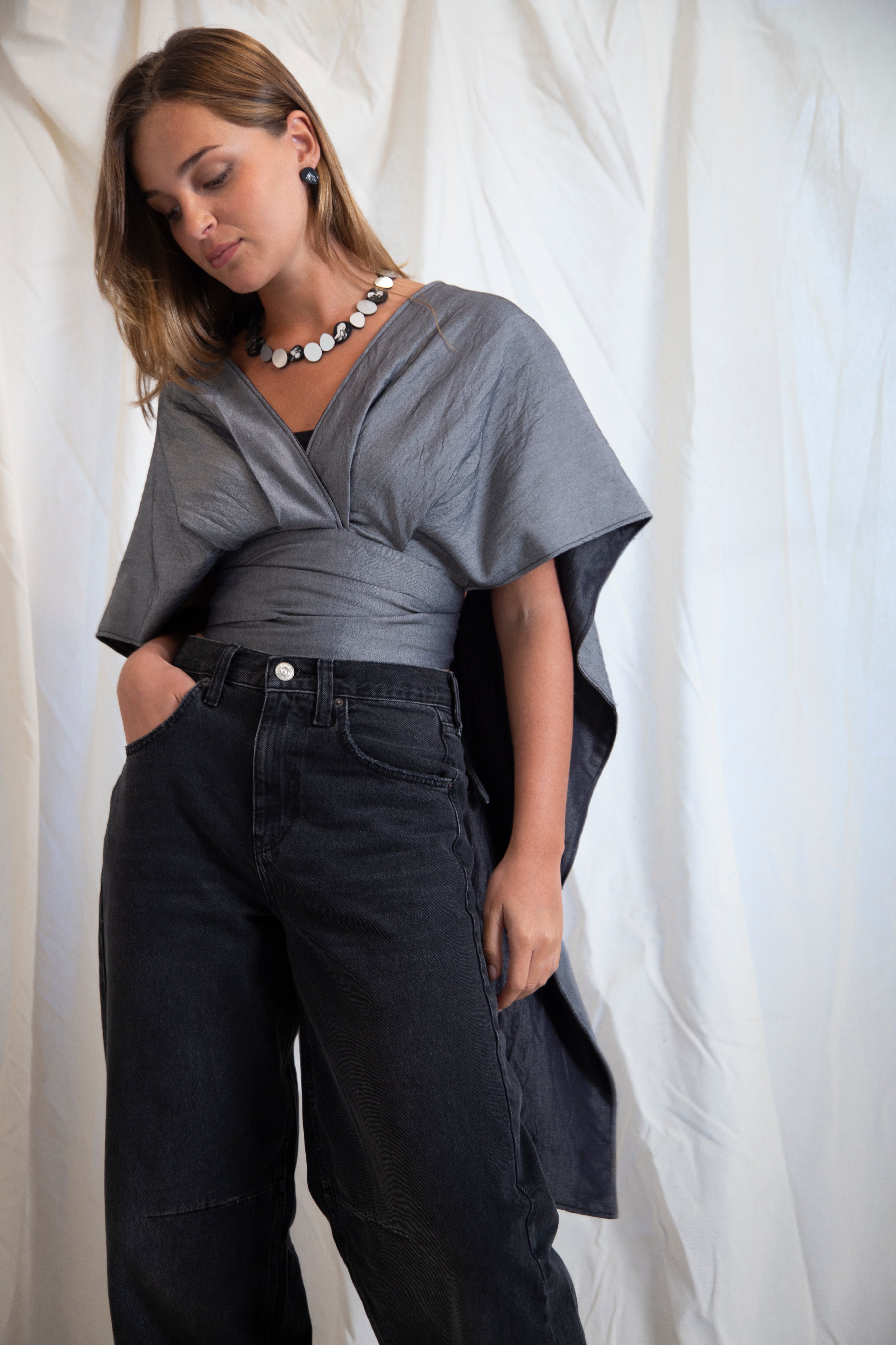 Blouse Cape Réversible en Jean