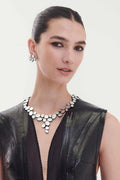 Organic Reflections V Necklace Double Layer - Silver