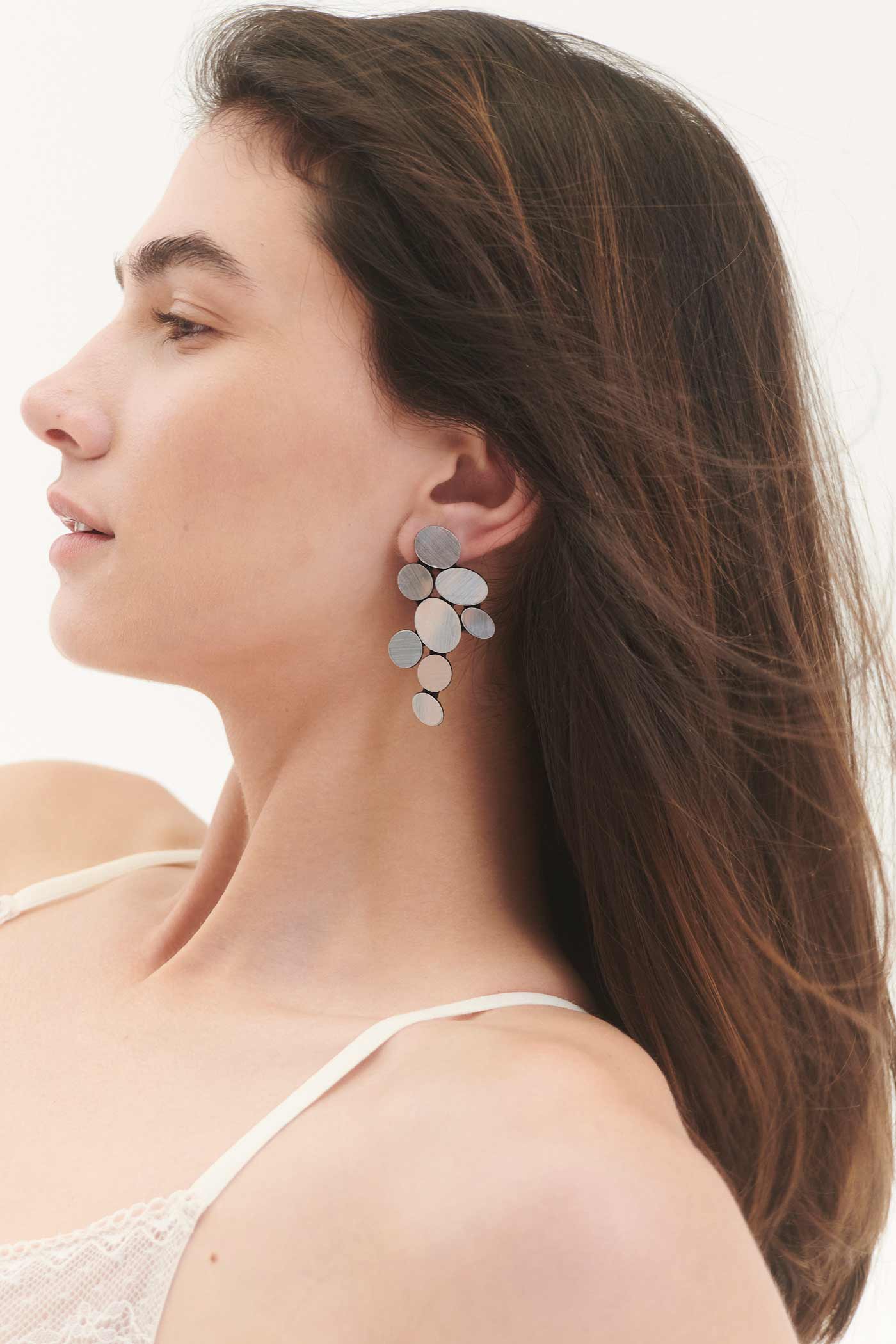 Pendientes Organic Reflections Largos - Plata