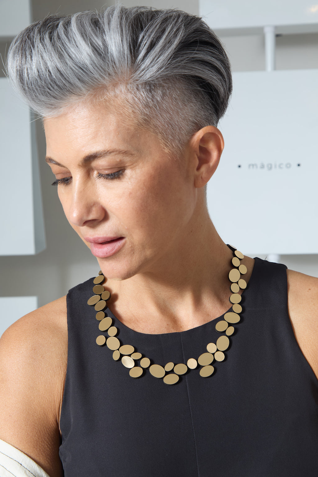 Collar Organic Reflections  Redondo - Oro