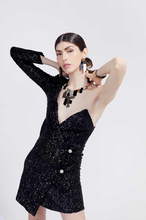 Collar Piet V - Negro/Oro