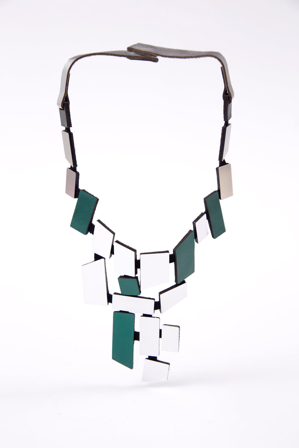 Collar Piet V - Plata/Verde