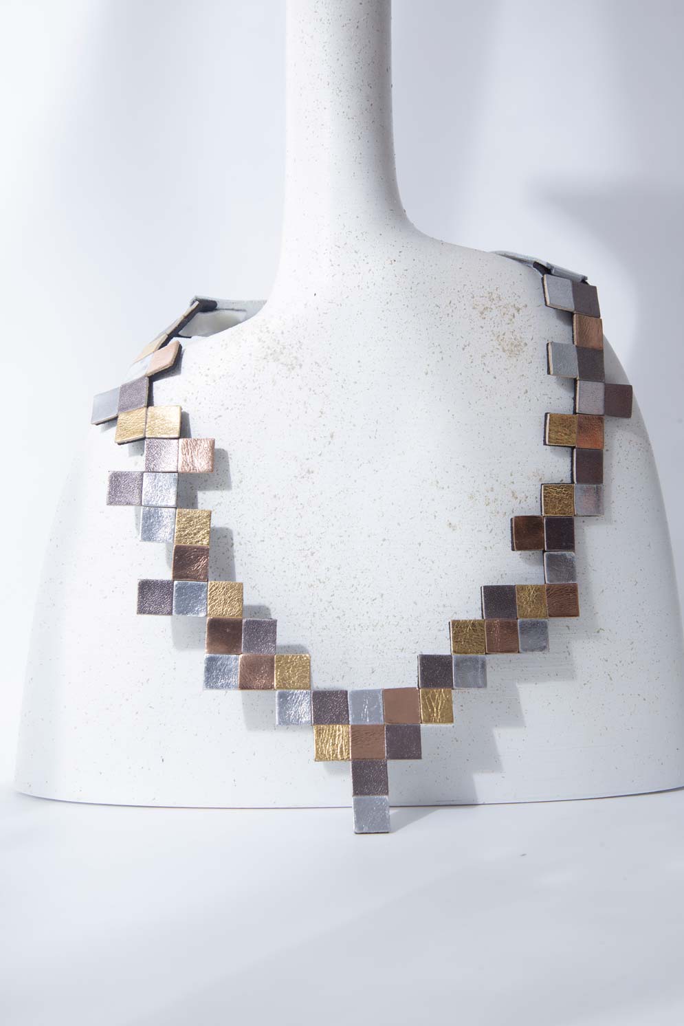 Pixel V Necklace - Metallics