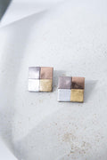 Pixel Square Clip-On Earrings - Metallics