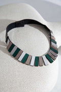Collar Ray Egipcio - Plata/Peltre/Verde