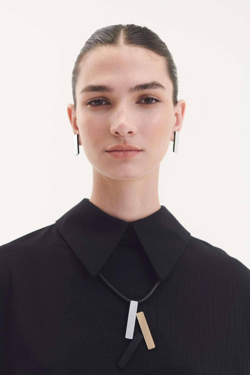 Collar Colgante Ray - Plata/Negro/Oro