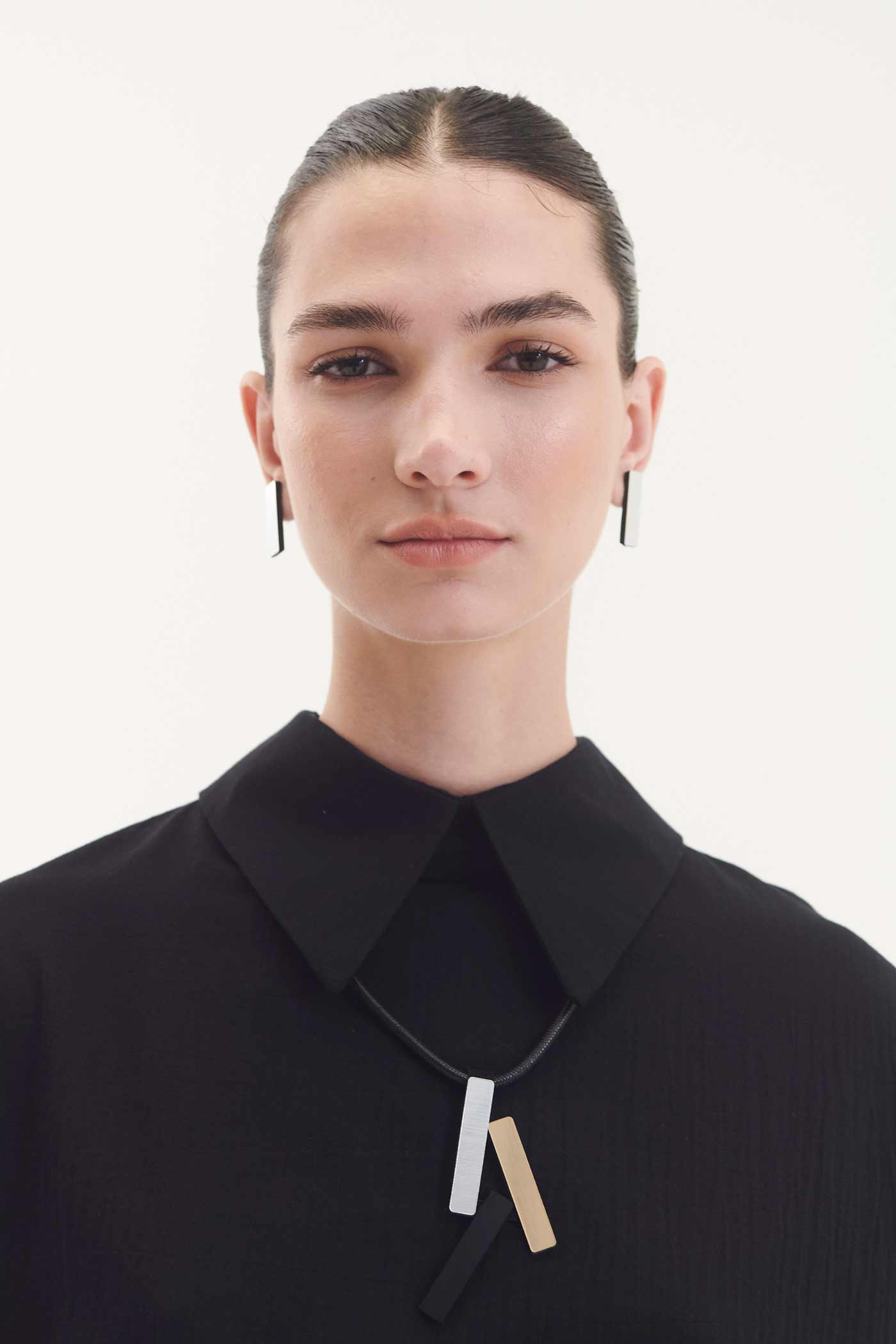 Collar Colgante Ray - Plata/Negro/Oro