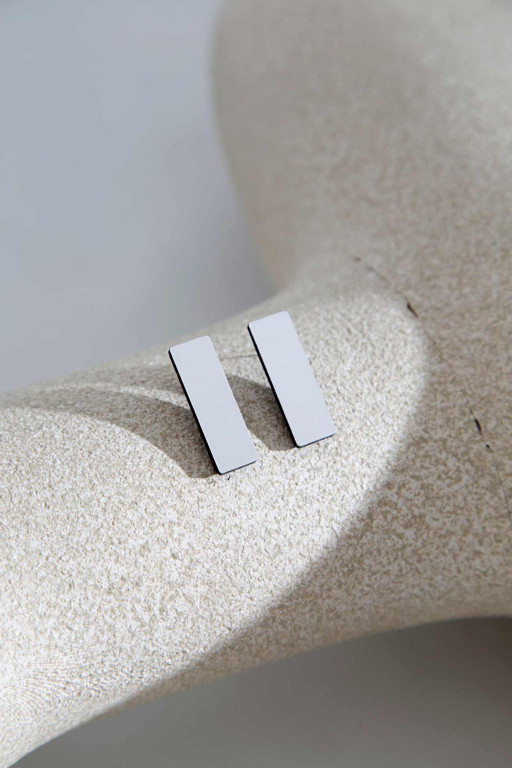 Ray rectangle earrings silver