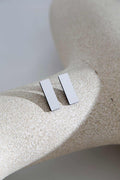 Ray rectangle earrings silver