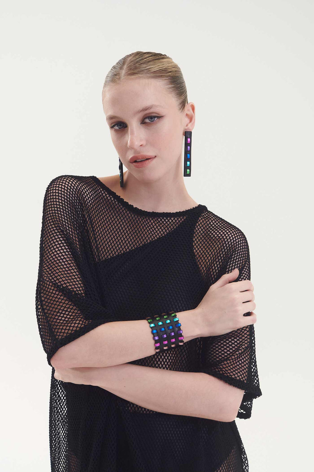 Bracelet fils arc-en-ciel - Noir+Arc-en-ciel