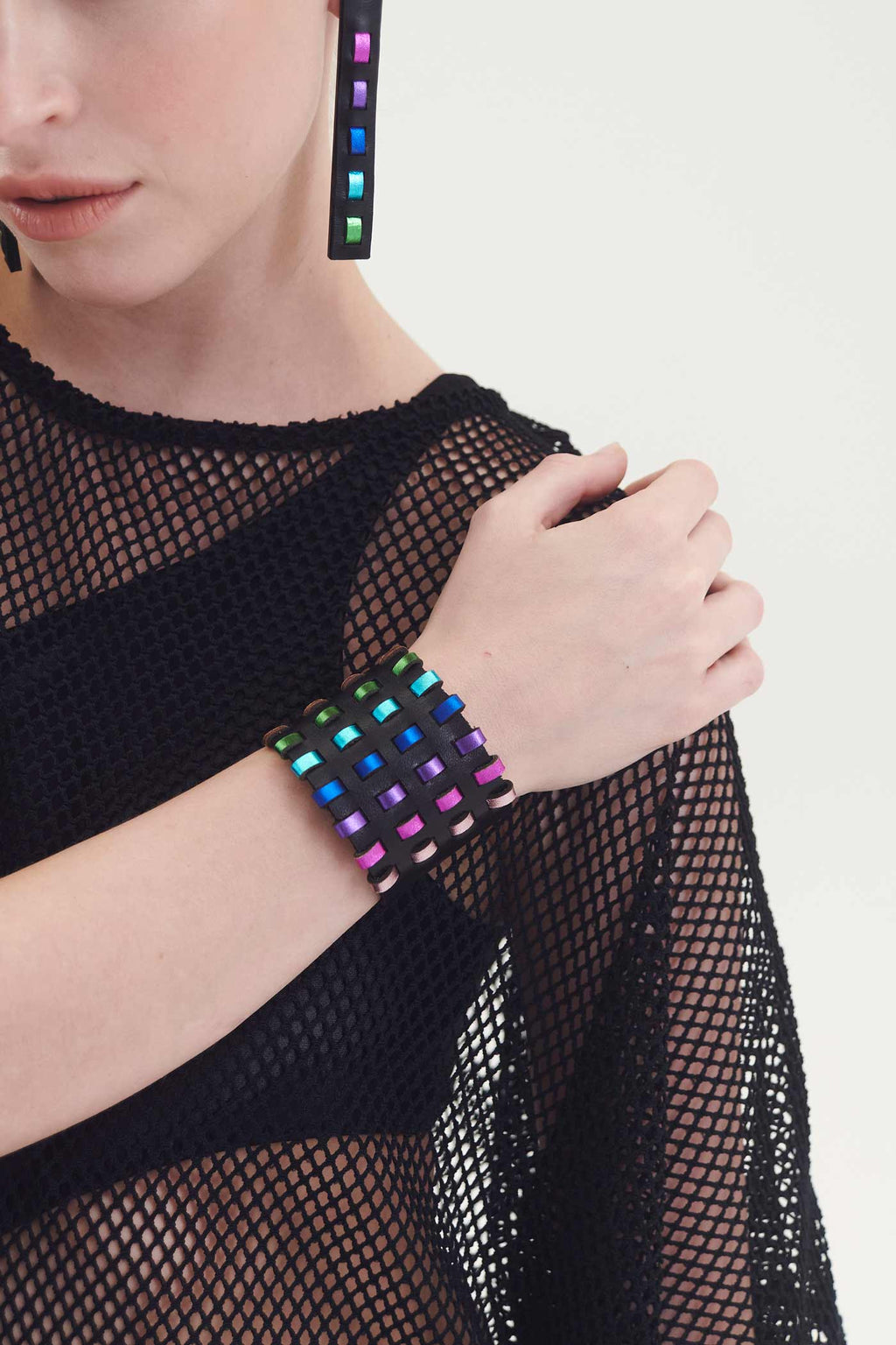 Bracelet fils arc-en-ciel - Noir+Arc-en-ciel