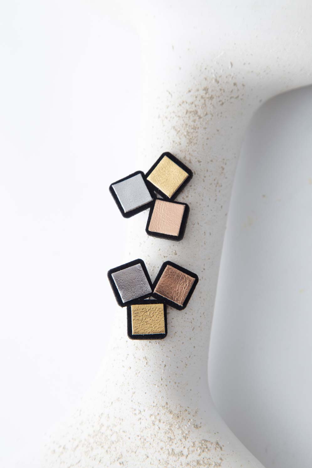 Pendientes Rainbow 3 Cuadrados - Metálico