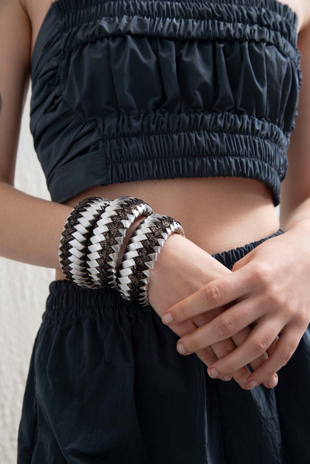 Rainbow Bracalet Woven - Silver/Black