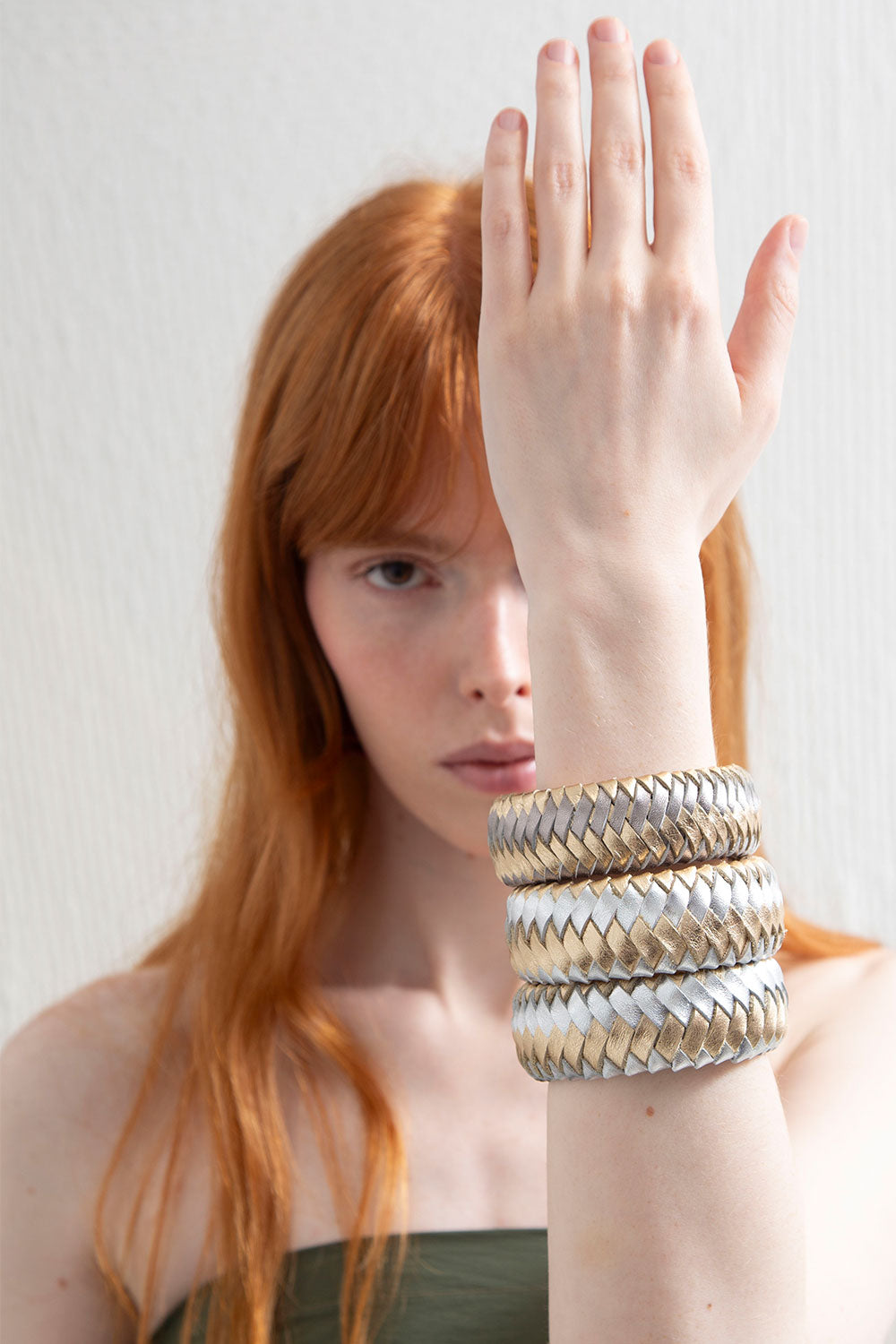 Brazalete Rainbow Tejido - Plata/Oro