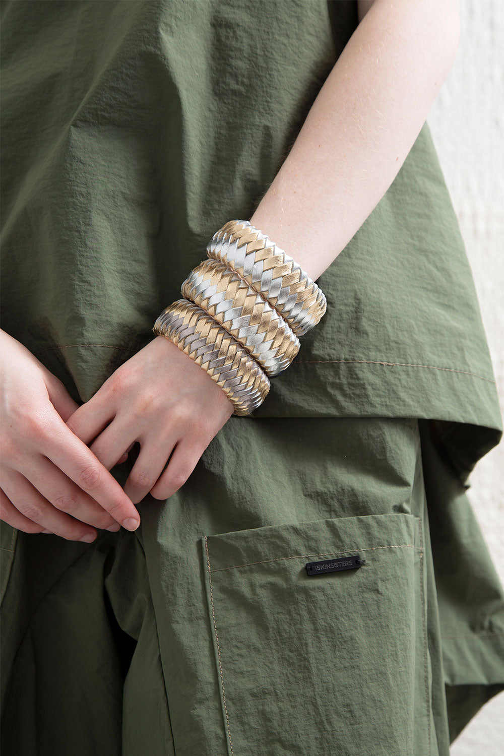 Brazalete Rainbow Tejido - Plata/Oro