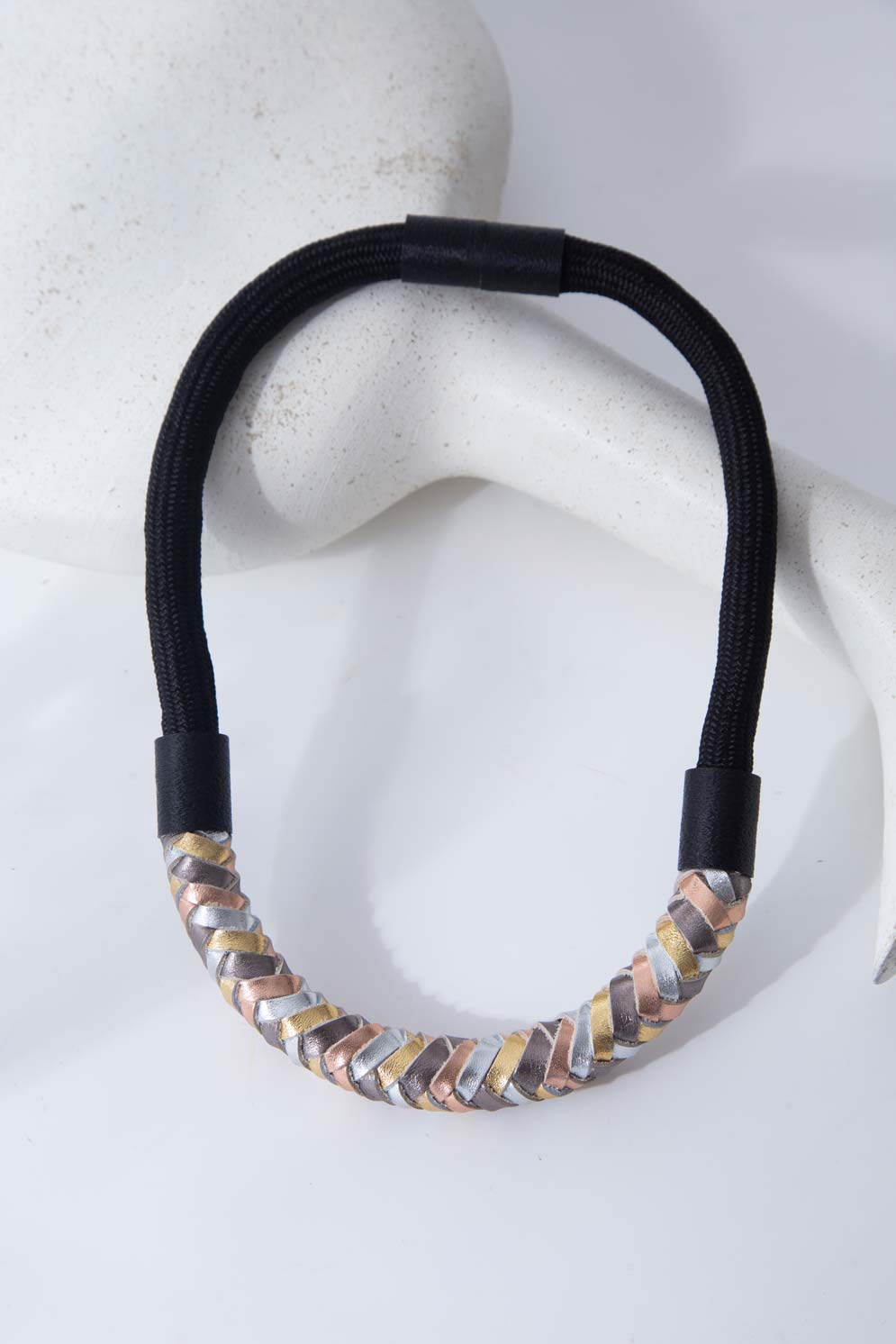 Rainbow Necklace Woven - Metallics