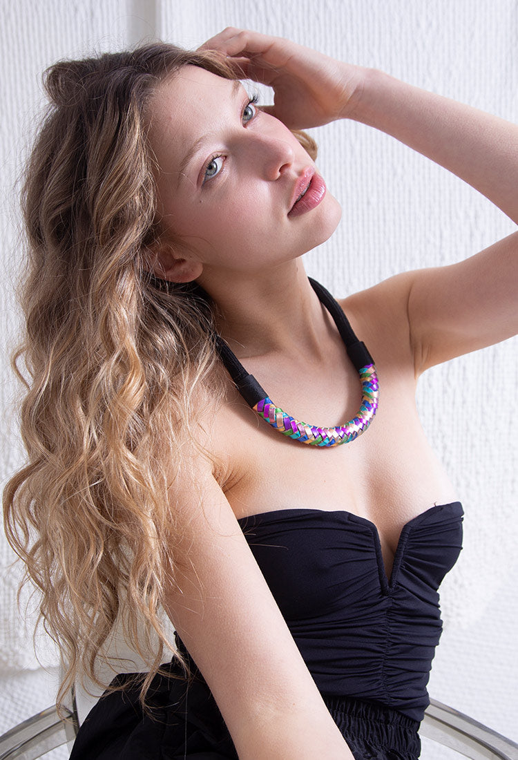 Rainbow Necklace Woven - Rainbow