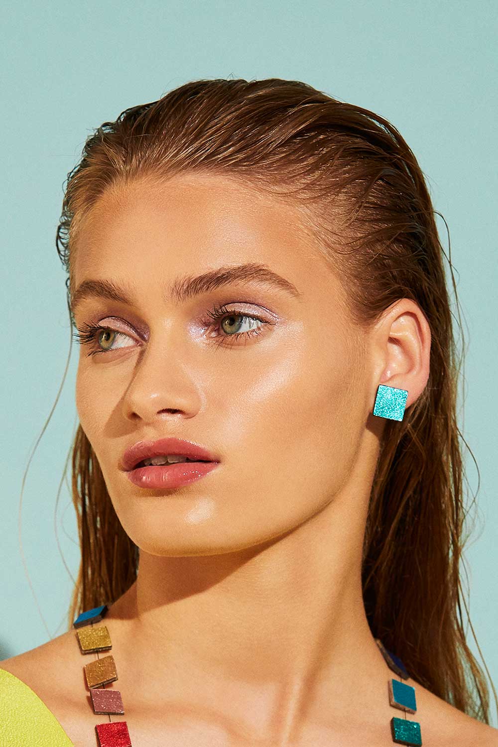 Pendientes Rainbow Cuadrado 