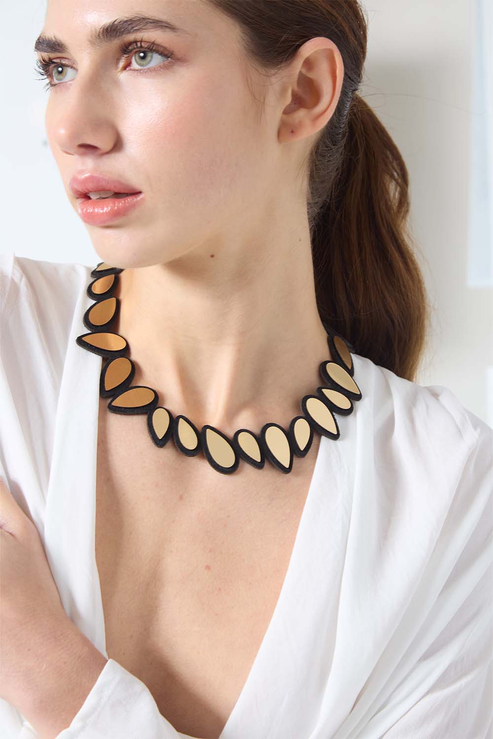 Collar Raindrop Redondo - Oro