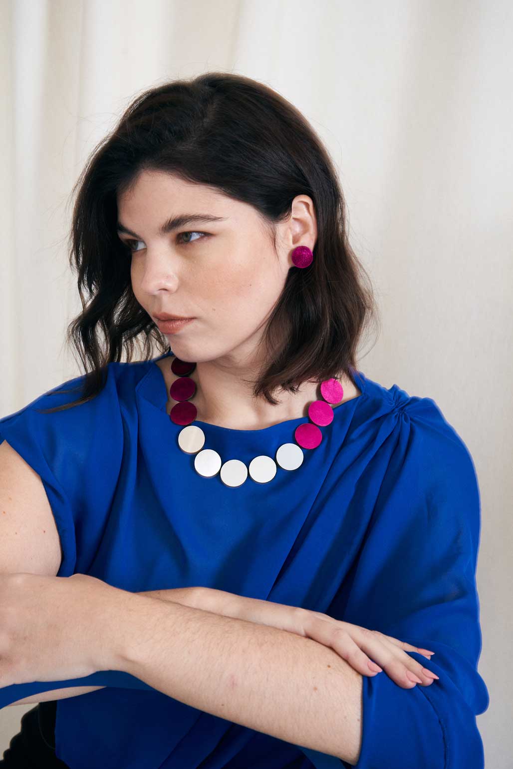 Collar Sarah's Dream - Plata/Peltre/Fuchsia
