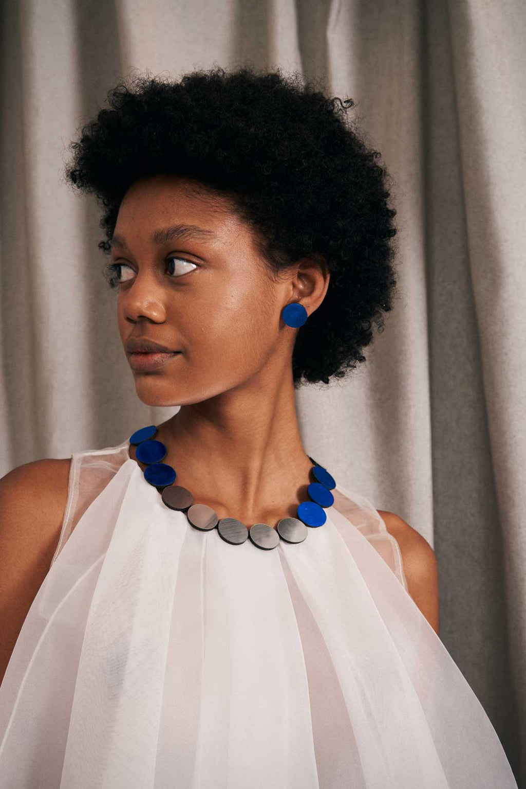 Collar Sarah's Dream - Plata/Peltre/Azul 