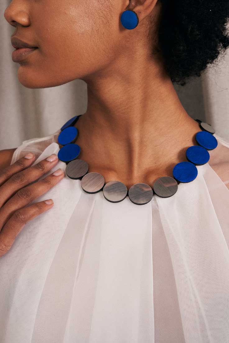 Collar Sarah's Dream - Plata/Peltre/Azul 