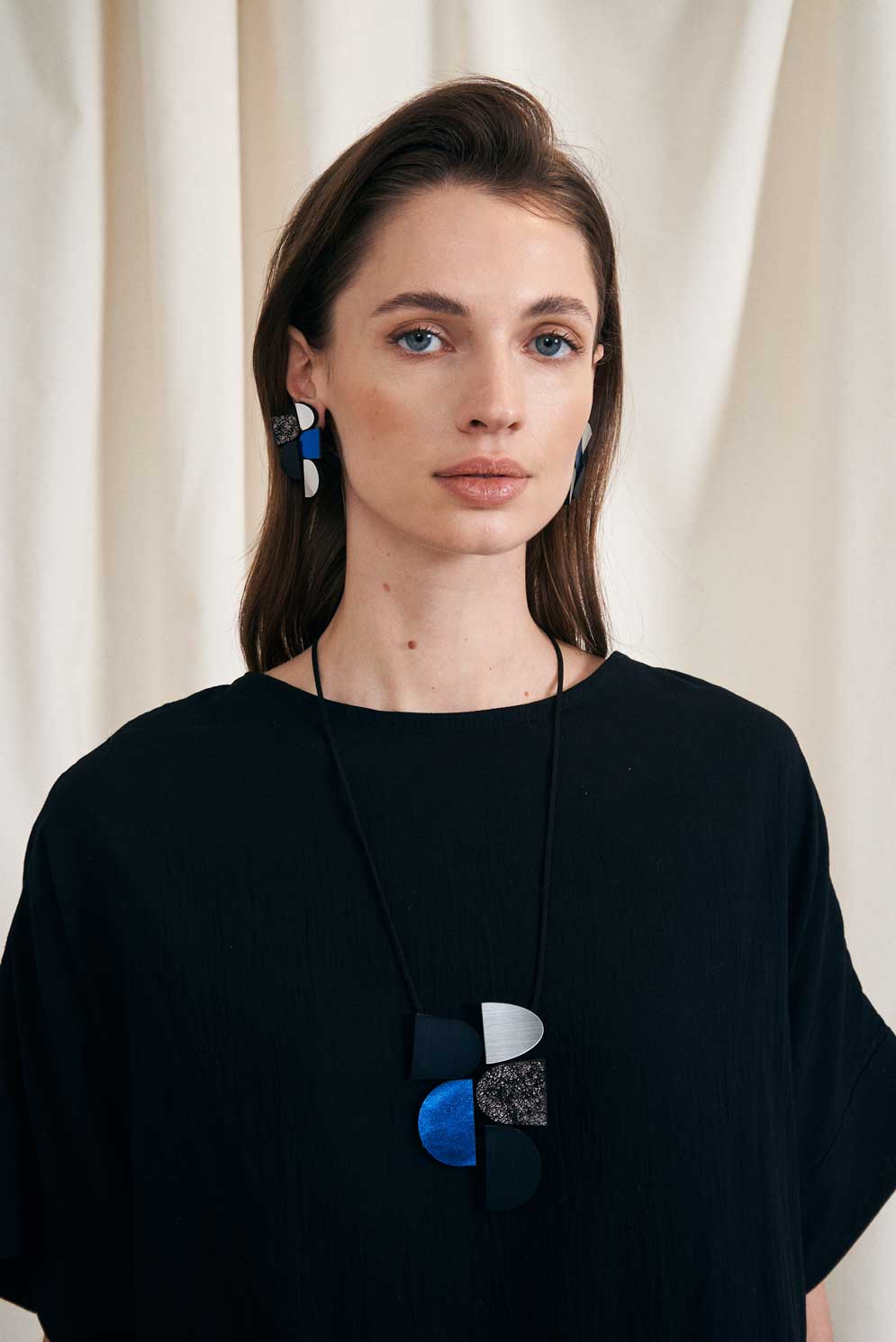 Pendientes Sophie's Vision - Plata/Negro/Peltre/Azul