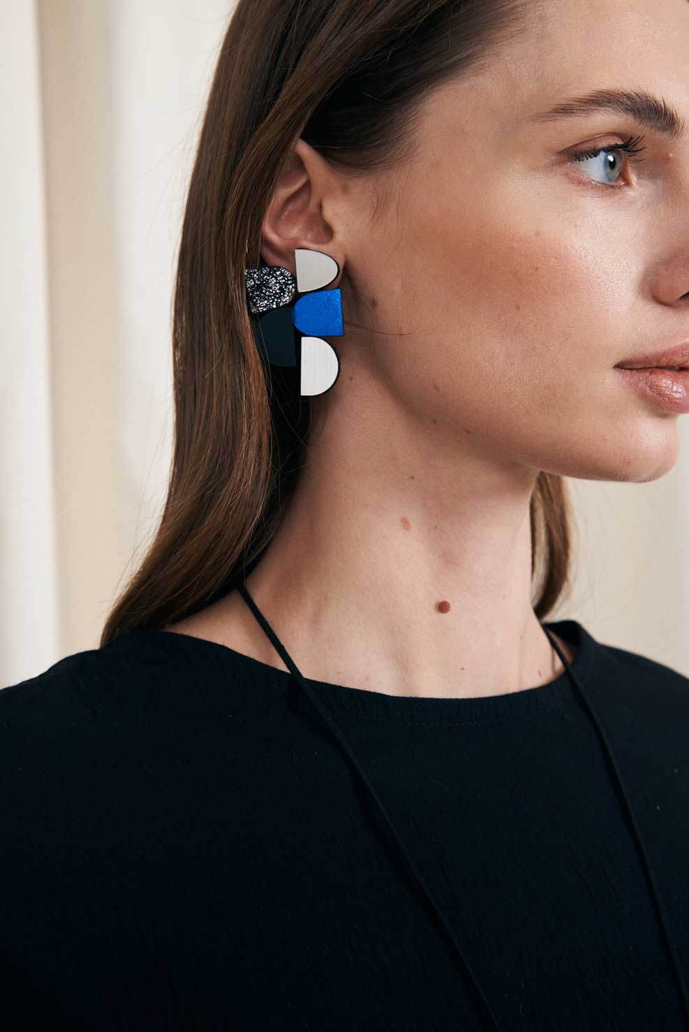 Pendientes Sophie's Vision - Plata/Negro/Peltre/Azul