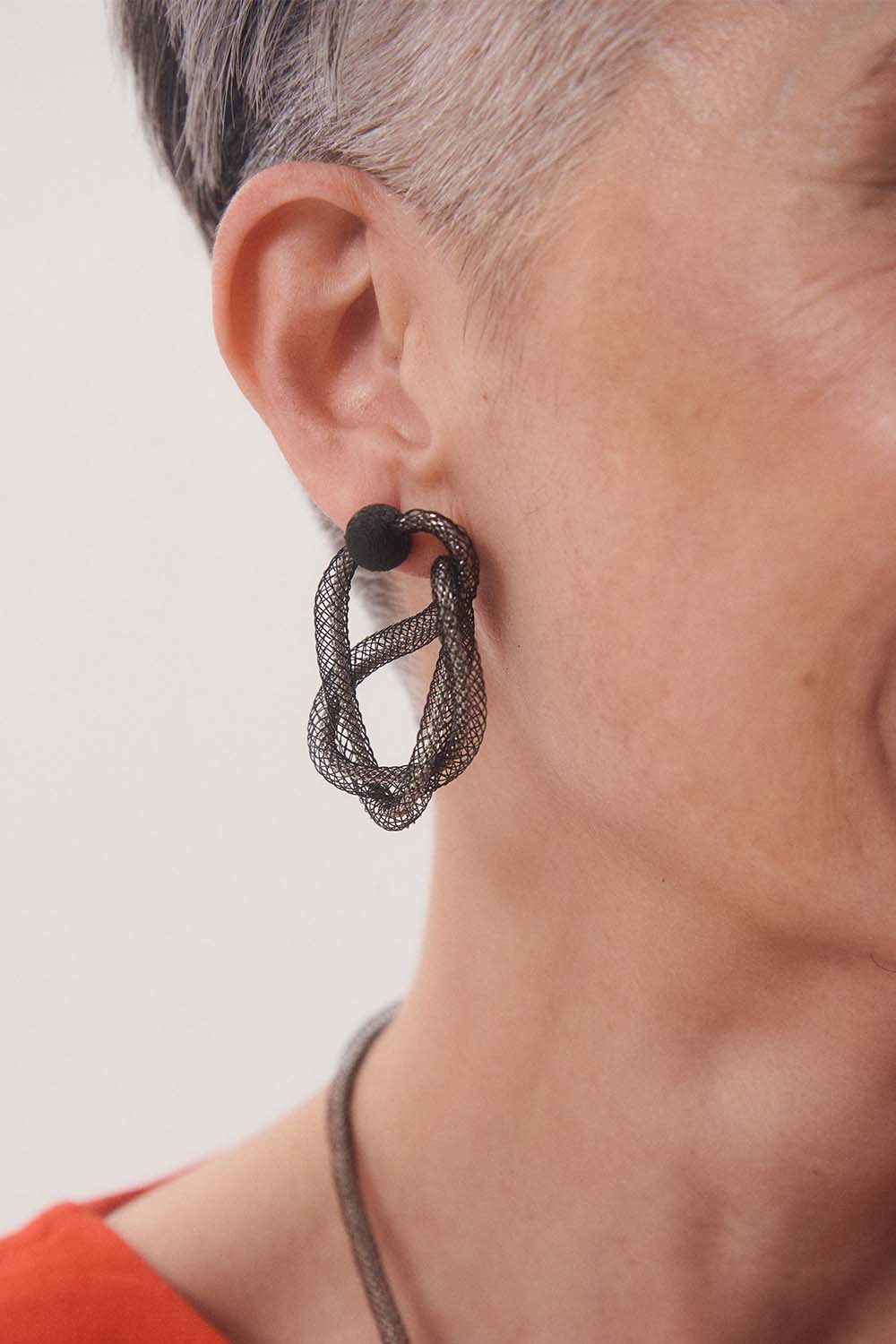 Pendientes Life Chain - Plata/Negro