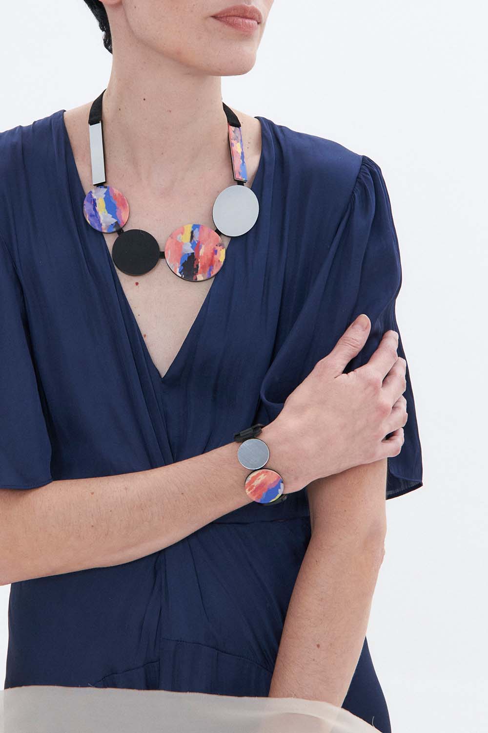Bracelet cercles montés Sky - Rose