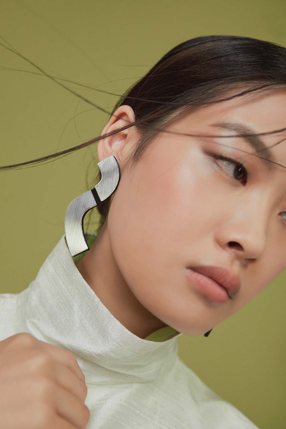 Pendientes Mies Wave - Plata