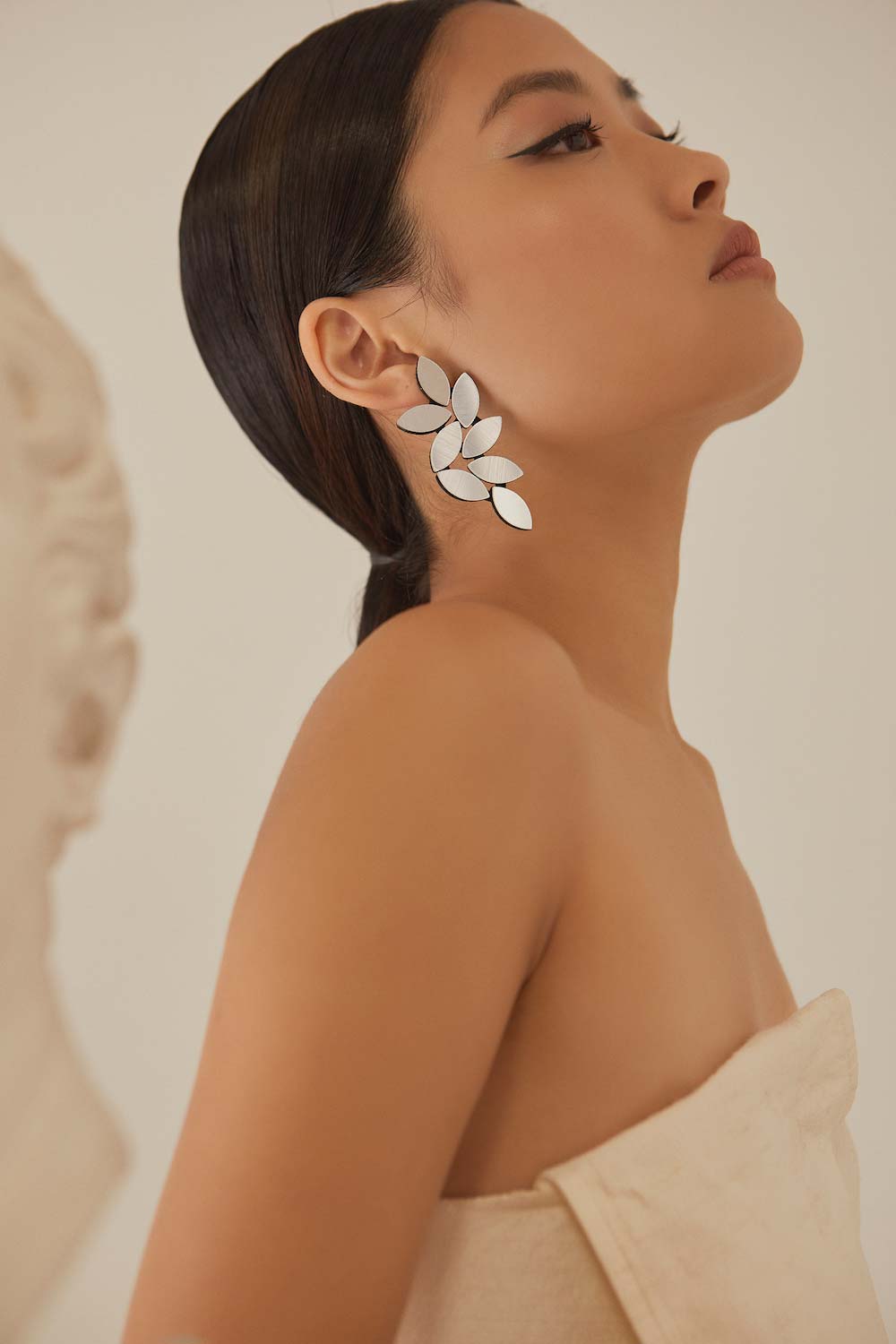 Pendientes Kate Leaves Largos - Plata