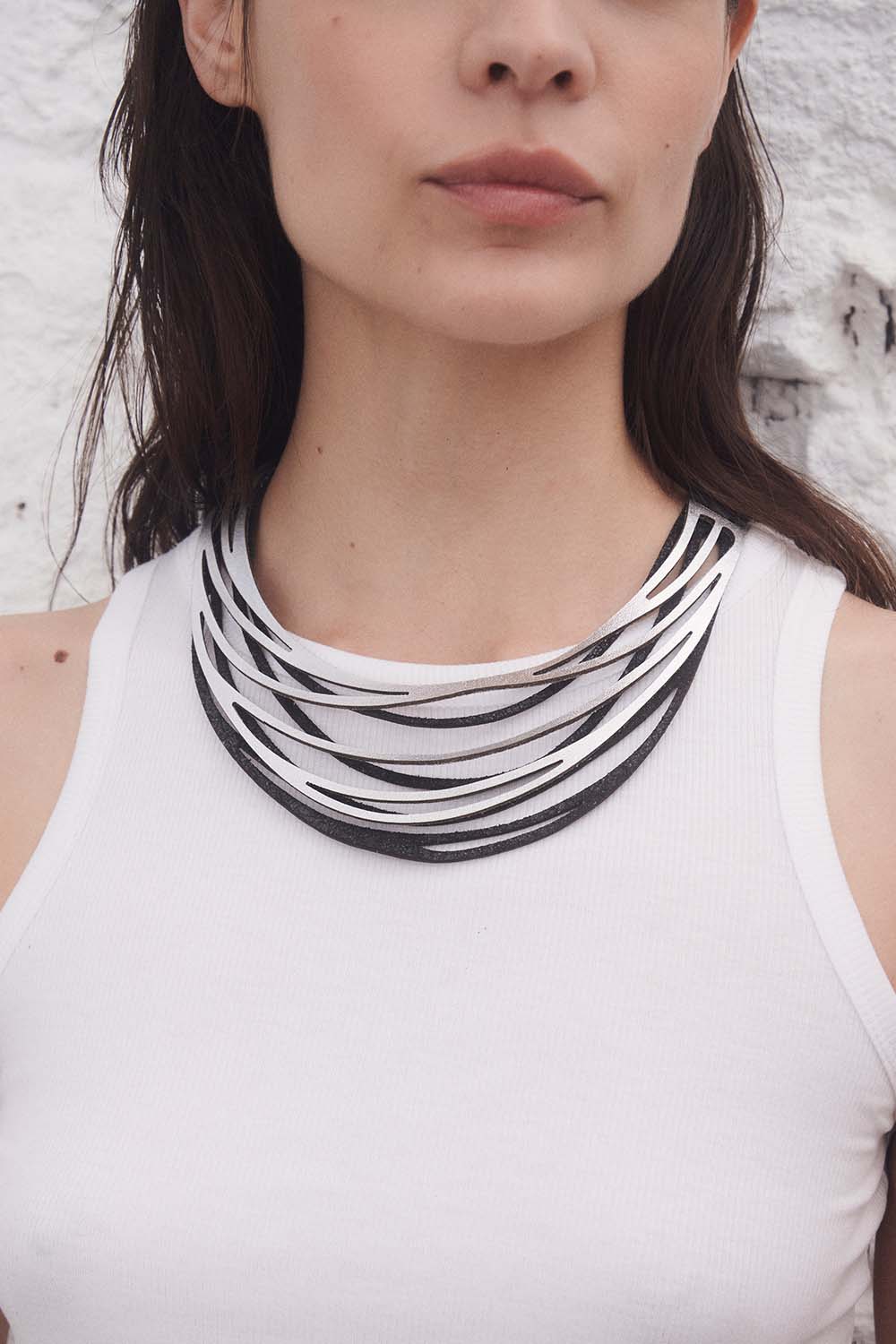 Collar Duo New - Plata/Negro
