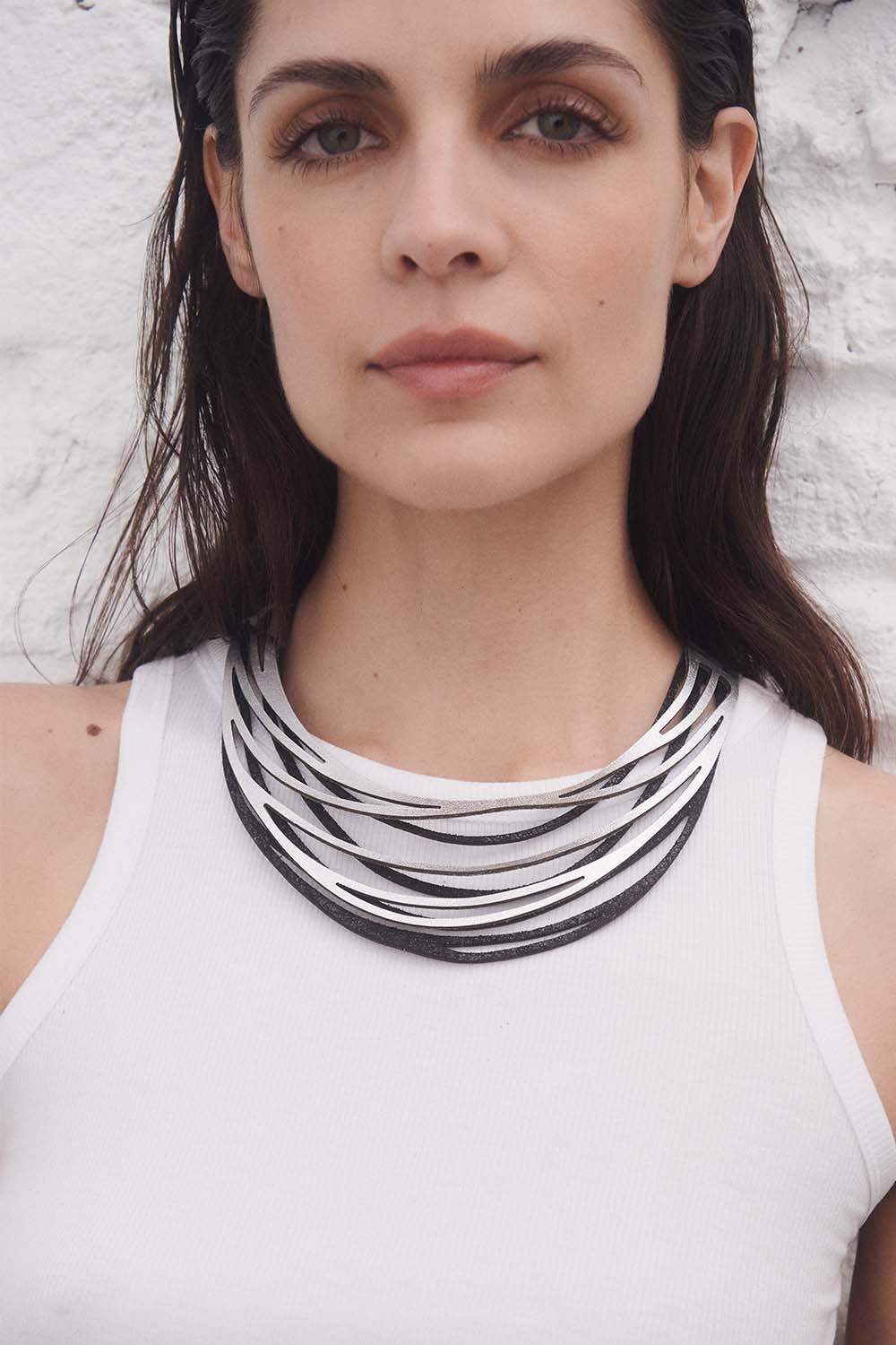 Collar Duo New - Plata/Negro