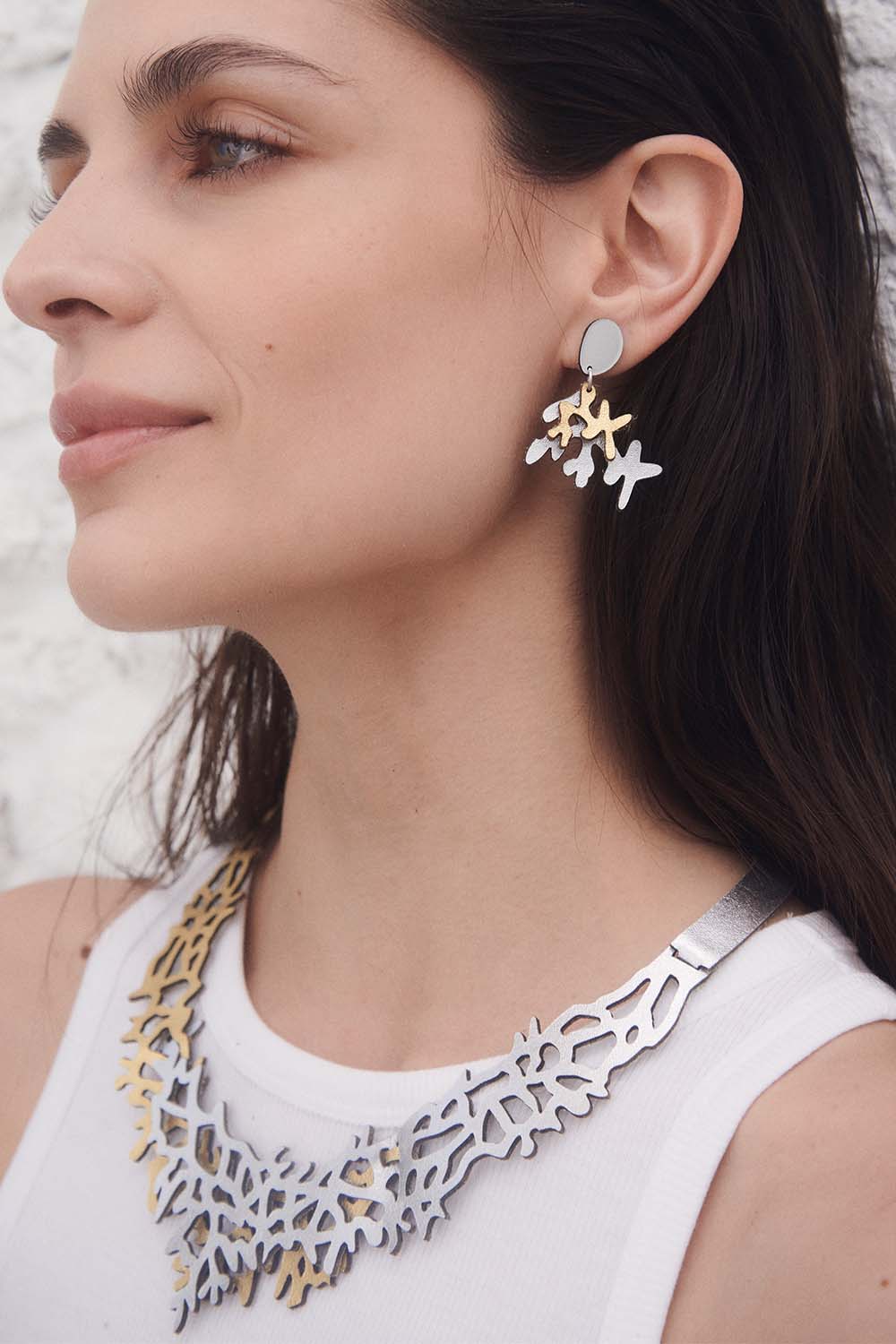 Pendientes Mar Duo - Plata/Oro