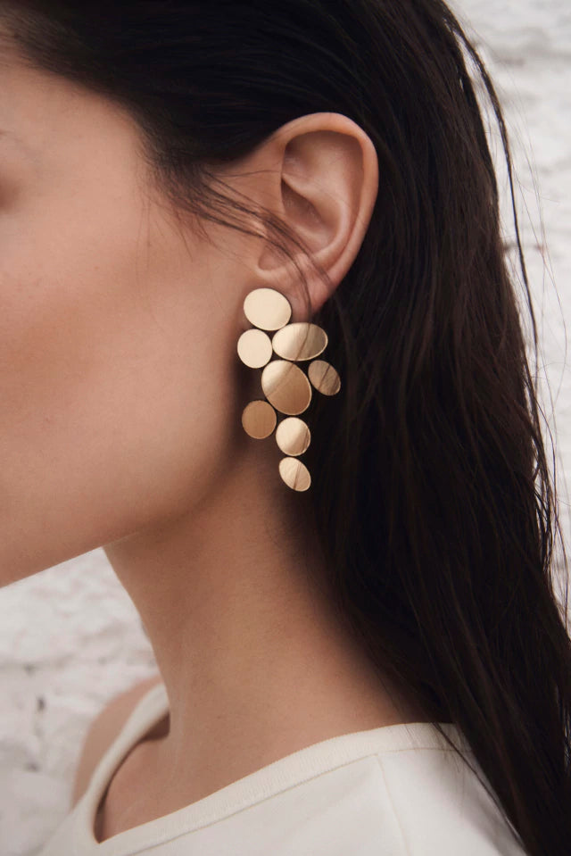 Pendientes Organic Reflections Largos - Oro