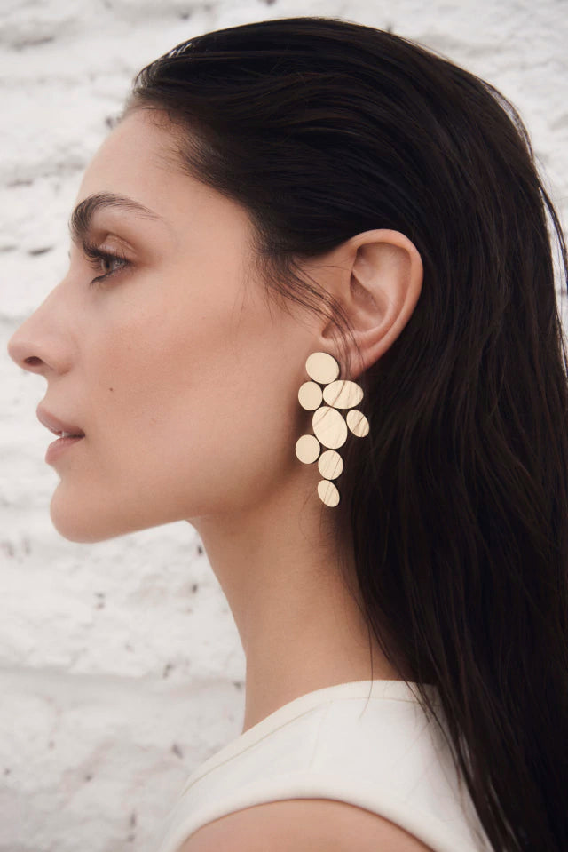Pendientes Organic Reflections Largos - Oro