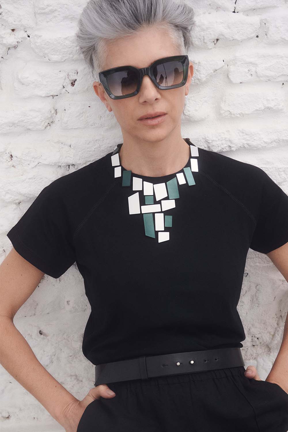 Collar Piet V - Plata/Verde