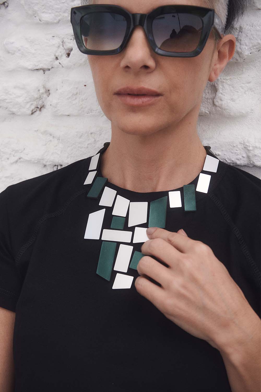 Collar Piet V - Plata/Verde
