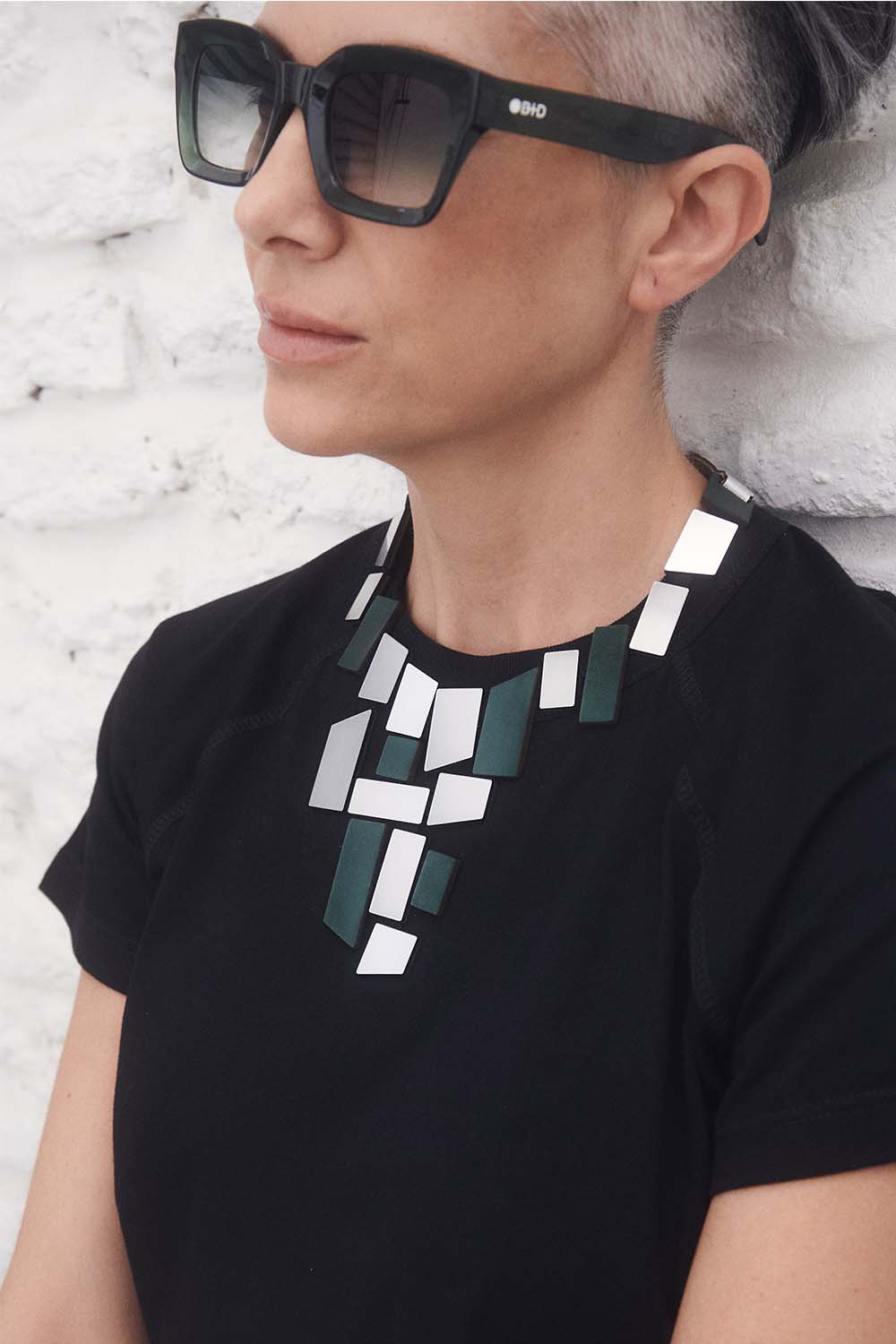 Collar Piet V - Plata/Verde
